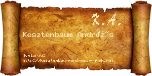 Kesztenbaum András névjegykártya